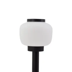 Lindby Terrassebelysning > Orfeas sokkellampe, sort/hvid, aluminium, Ø 24 cm