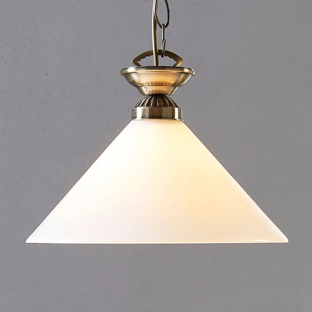 Lindby Gang|Pendellamper > Otis pendellampe, Ø 30 cm, hvid, glas, kegle, E27