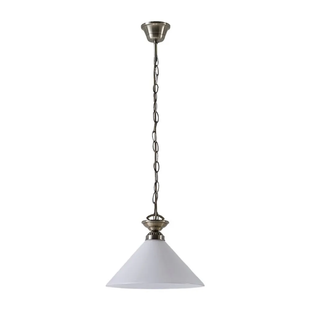 Lindby Gang|Pendellamper > Otis pendellampe, Ø 30 cm, hvid, glas, kegle, E27