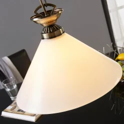 Lindby Gang|Pendellamper > Otis pendellampe, Ø 30 cm, hvid, glas, kegle, E27