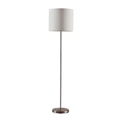 Gang|Pendellamper ^ Lindby Parsa gulvlampe, hvid, tekstil, højde 167 cm, E27