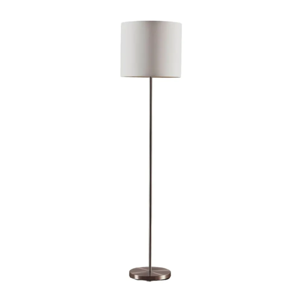 Gang|Pendellamper ^ Lindby Parsa gulvlampe, hvid, tekstil, højde 167 cm, E27