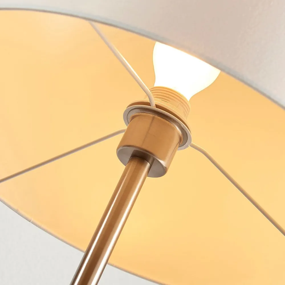 Gang|Pendellamper ^ Lindby Parsa gulvlampe, hvid, tekstil, højde 167 cm, E27