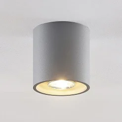 Lindby Loftlamper > Parvin aluminium downlight, rund, grå