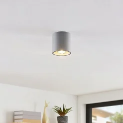 Lindby Loftlamper > Parvin aluminium downlight, rund, grå