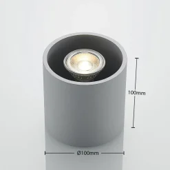 Lindby Loftlamper > Parvin aluminium downlight, rund, grå