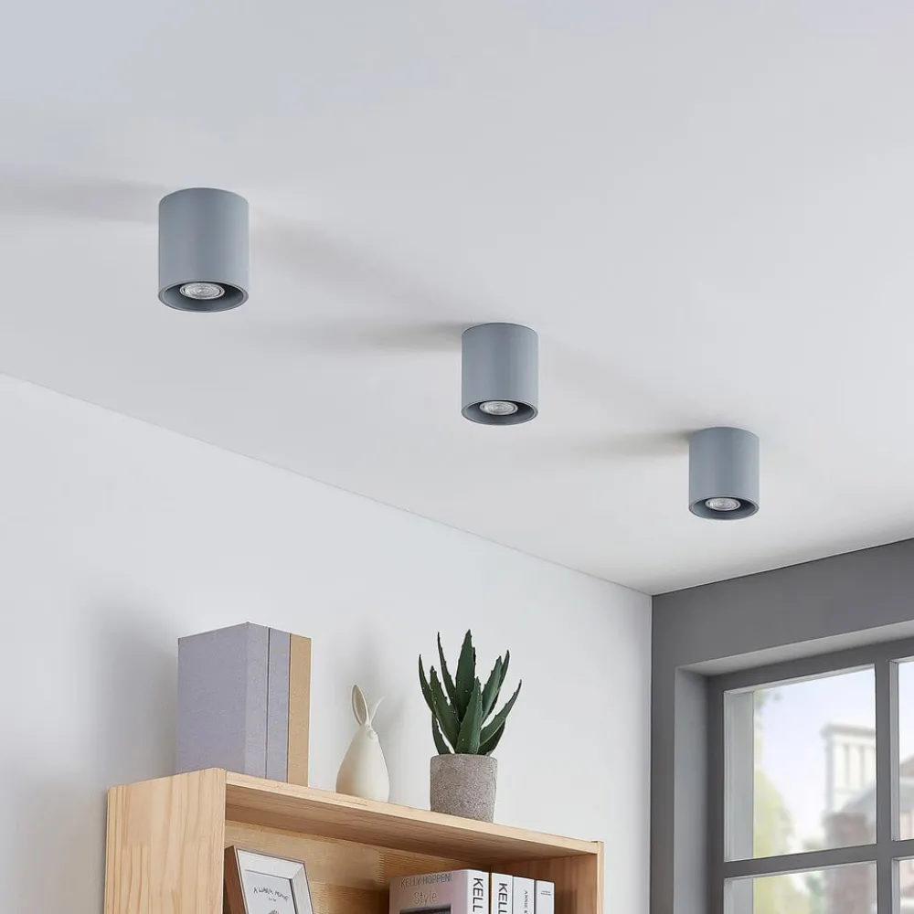 Lindby Loftlamper > Parvin aluminium downlight, rund, grå