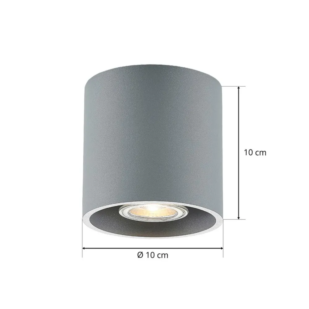 Lindby Loftlamper > Parvin aluminium downlight, rund, grå