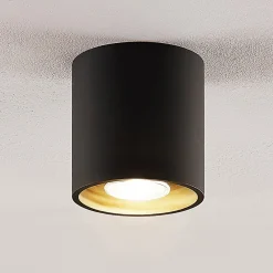 Loftlamper|Loftlamper ^ Lindby Parvin aluminium downlight, rund, sort