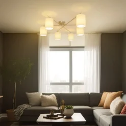 Lindby Loftlamper > Pellinora loftlampe, nikkelfarve/hvid