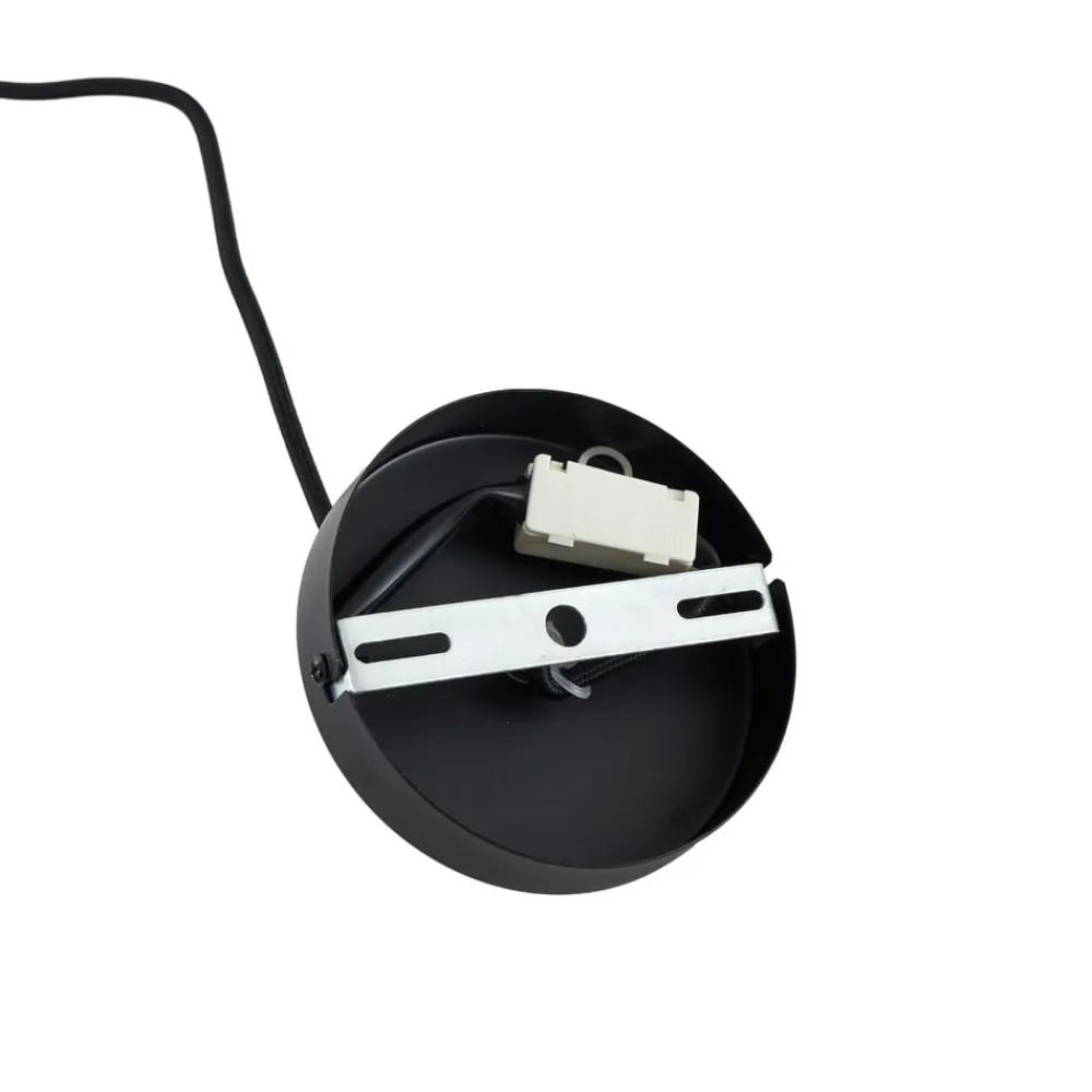Pendellamper ^ Lindby pendel Astraia, natur/sort, hør, Ø 80 cm