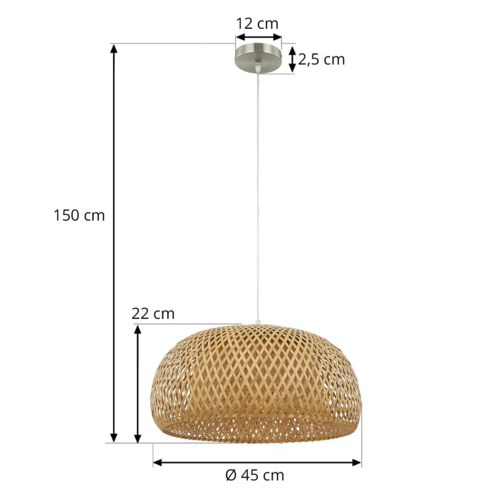 Lindby Pendellamper|Pendellamper > pendel Jadwiga, Ø 45 cm, bambus, E27