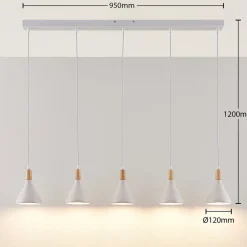Lindby Pendellamper|Pendellamper > pendellampe Arina, 100 cm, hvid, 5 lyskilder, E14