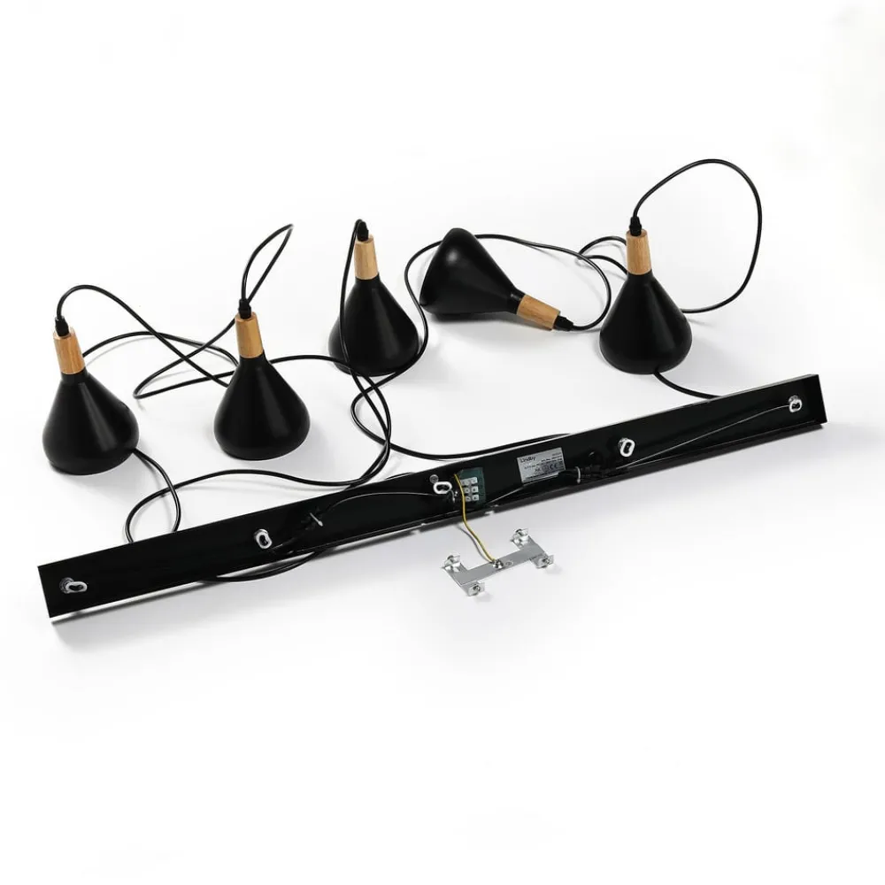 Lindby Pendellamper|Pendellamper > pendellampe Arina, 100 cm, sort, 5 lyskilder