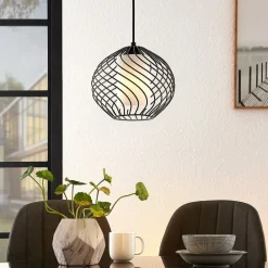 Lindby Pendellamper|Pendellamper > pendellampe Cedrice, 1 lyskilde, sort, metal, E27