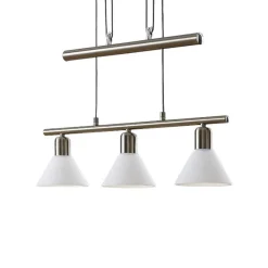Pendellamper|Pendellamper ^ Lindby pendellampe Delira, 3 lyskilder, nikkel, højdejusterbar