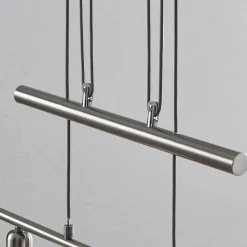 Pendellamper|Pendellamper ^ Lindby pendellampe Delira, 3 lyskilder, nikkel, højdejusterbar