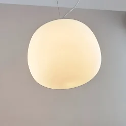 Lindby Pendellamper|Pendellamper > pendellampe Ginevra, Ø 38 cm, hvid, glas, E27