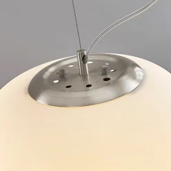 Lindby Pendellamper|Pendellamper > pendellampe Ginevra, Ø 38 cm, hvid, glas, E27