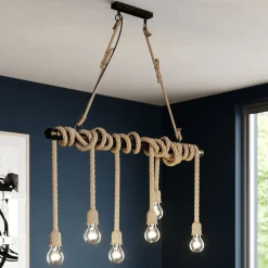 Lindby Pendellamper|Pendellamper > pendellampe Hajo, 100 cm, 6 lyskilder, rebpendel
