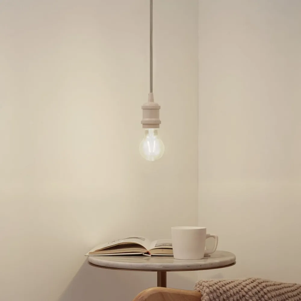 Lindby Pendellamper|Pendellamper > pendellampe Hattie, beige, Ø 5 cm, metal E27