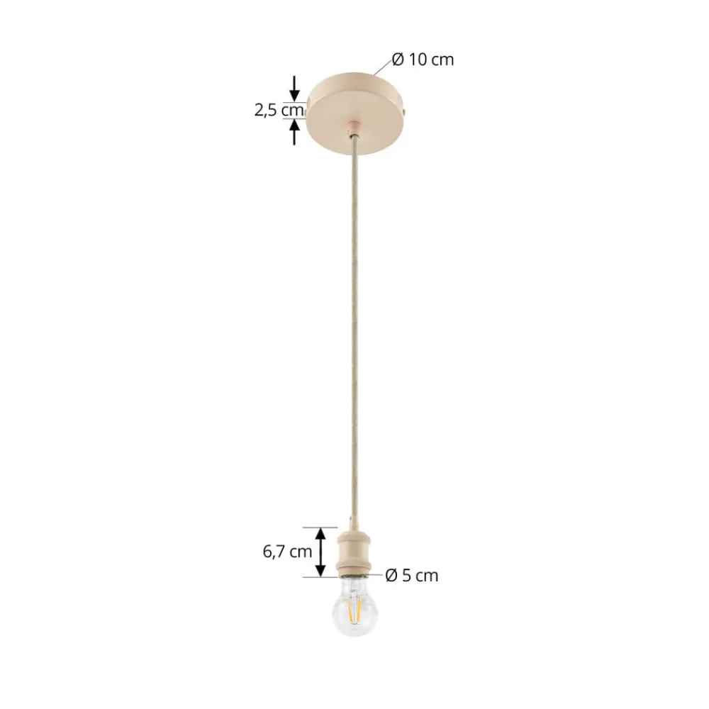Lindby Pendellamper|Pendellamper > pendellampe Hattie, beige, Ø 5 cm, metal E27