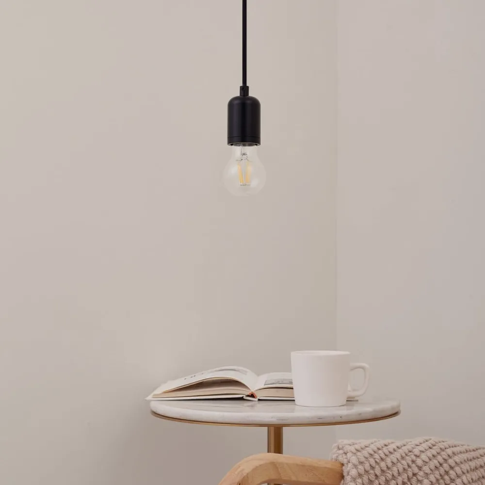 Lindby Pendellamper|Pendellamper > pendellampe Hattie, sort, Ø 4,7 cm, metal, E27