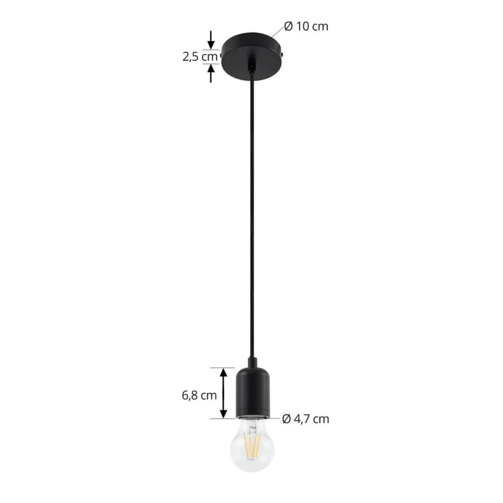 Lindby Pendellamper|Pendellamper > pendellampe Hattie, sort, Ø 4,7 cm, metal, E27