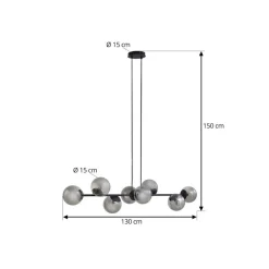 Lindby Pendellamper|Pendellamper > pendellampe Isamer, røggrå, 130 cm, globus