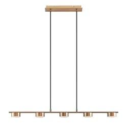 Lindby Arbejdsrum/Kontor|Pendellamper > pendellampe Kaylou, 5 lyskilder, bronzefarvet, aluminium