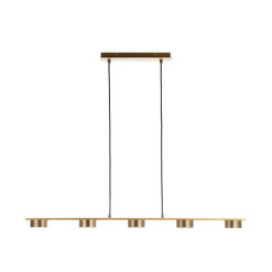 Lindby Arbejdsrum/Kontor|Pendellamper > pendellampe Kaylou, 5 lyskilder, bronzefarvet, aluminium