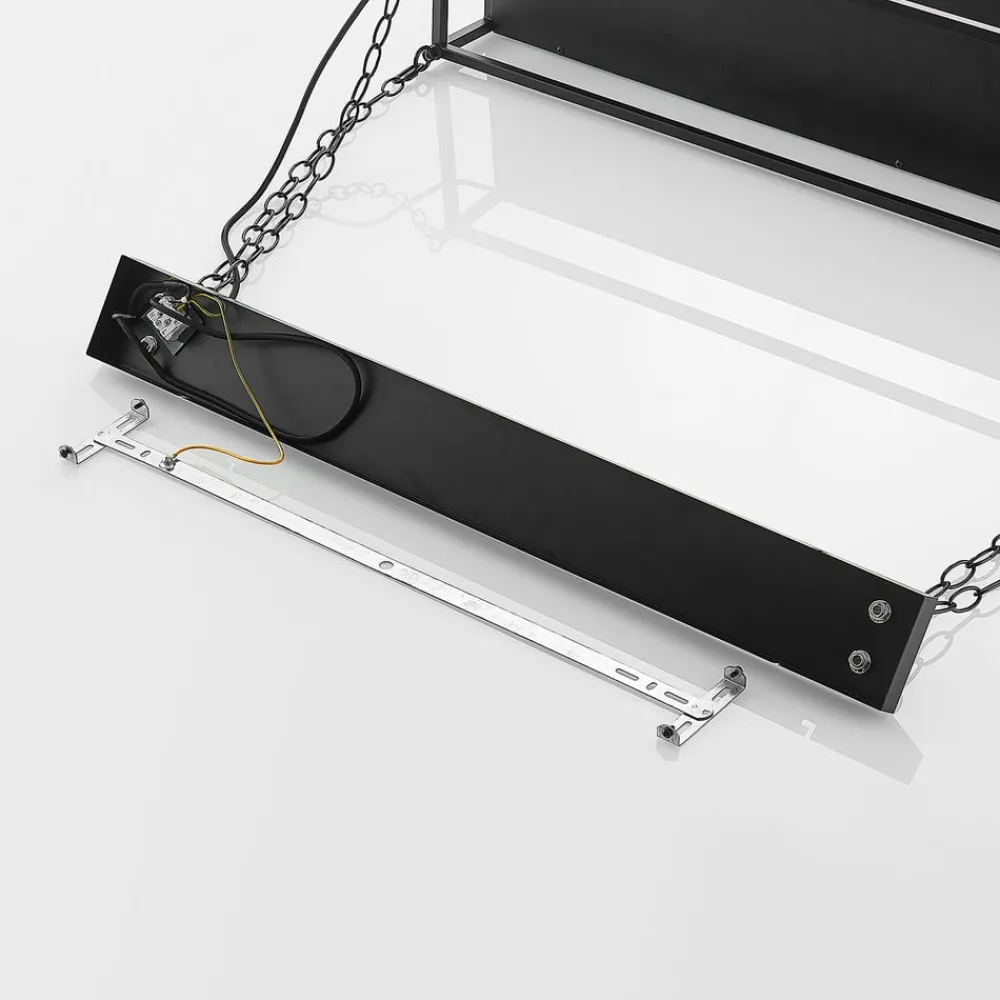 Lindby Pendellamper|Pendellamper > pendellampe Kirista, 5 lyskilder, sort, træ, 100 cm