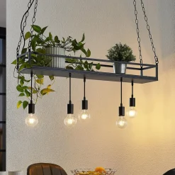 Lindby Pendellamper|Pendellamper > pendellampe Kirista, 5 lyskilder, sort, metal, 100 cm