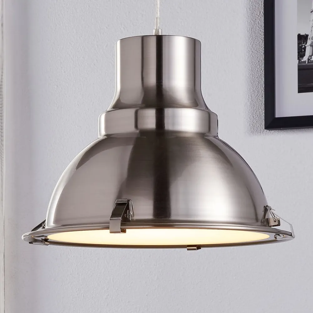 Pendellamper|Pendellamper ^ Lindby pendellampe Letty, Ø 39 cm, nikkelfarvet, metal, E27