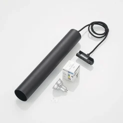 Pendellamper|Skinnesystem ^ Lindby pendellampe Linaro, 40 cm, sort, 1-faset, GU10