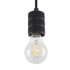 Lindby Skinnesystem > pendellampe Linaro, Ø 4,6 cm, sort, 1-faset, E27