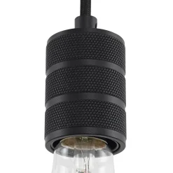 Lindby Skinnesystem > pendellampe Linaro, Ø 4,6 cm, sort, 1-faset, E27