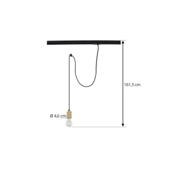 Lindby Skinnesystem > pendellampe Linaro, Ø 4,6 cm, guld, 1-faset, E27