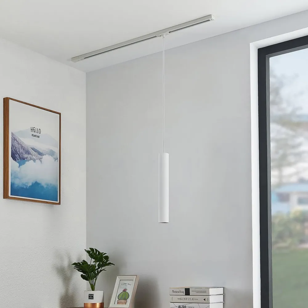 Lindby Skinnesystem > pendellampe Linaro, 40 cm, guld, 1-faset, GU10