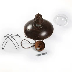 Gang|Pendellamper ^ Lindby pendellampe Louisanne, brun, metal, Ø 35 cm