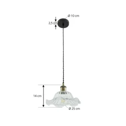Lindby Pendellamper|Pendellamper > pendellampe Ludowika, transparent, glas, Ø25cm, E27