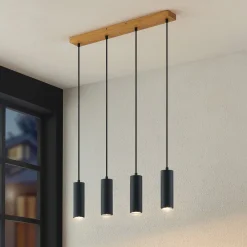Lindby Pendellamper > pendellampe Maniva. 60 cm, 4 lyskilder, sort, GU10