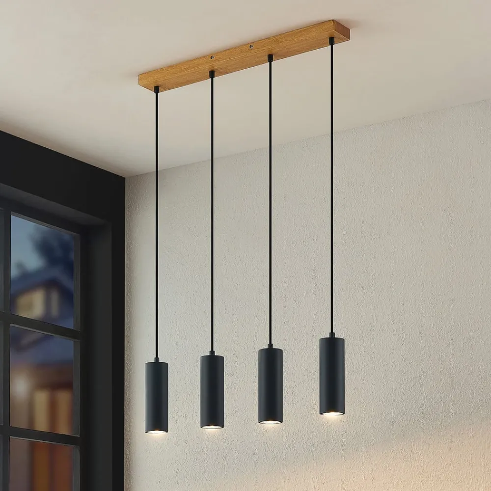 Lindby Pendellamper > pendellampe Maniva. 60 cm, 4 lyskilder, sort, GU10