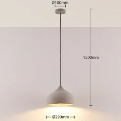 Lindby Pendellamper|Pendellamper > pendellampe Morton, Ø 29 cm, grå, beton, E27