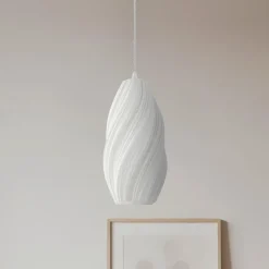 Lindby Pendellamper|Pendellamper > pendellampe Nuvia, Ø 15,5 cm, hvid, 3D-print
