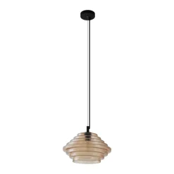 Lindby Pendellamper|Pendellamper > pendellampe Orliana, Ø 35 cm, ravfarvet, glas