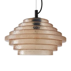 Lindby Pendellamper|Pendellamper > pendellampe Orliana, Ø 35 cm, ravfarvet, glas