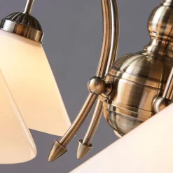 Lindby Gang|Pendellamper > pendellampe Otis, Ø 68 cm, 5 lyskilder, hvid, glas, E27