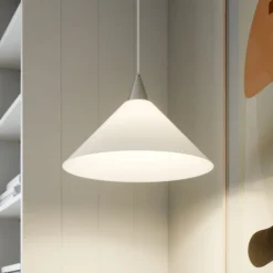 Lindby Gang|Pendellamper > pendellampe Petra, hvid, glas, Ø 40 cm, kegle, E27