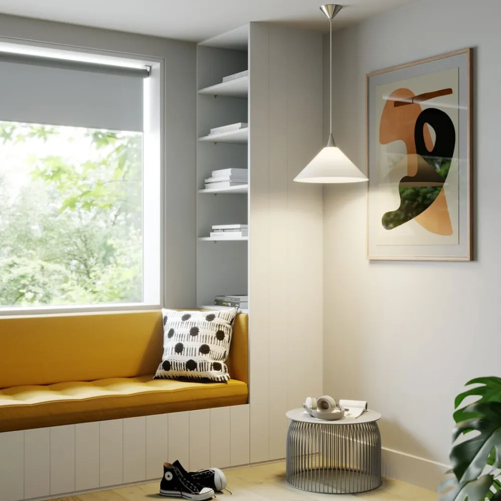 Lindby Gang|Pendellamper > pendellampe Petra, hvid, glas, Ø 40 cm, kegle, E27